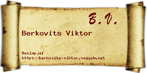 Berkovits Viktor névjegykártya